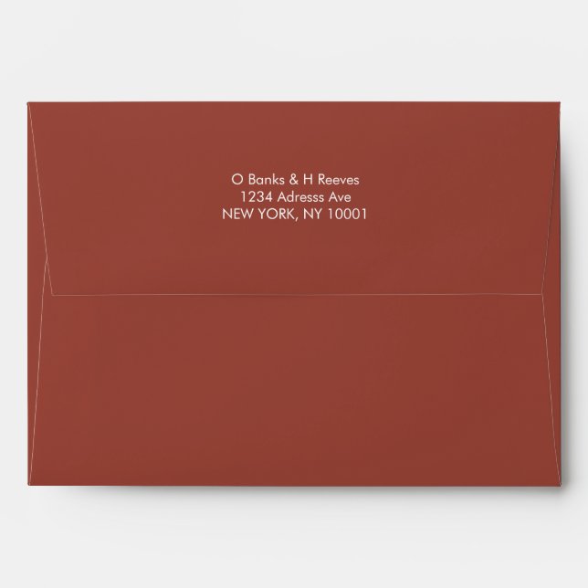 Simple custom address terracotta color envelope (Back (Top Flap))