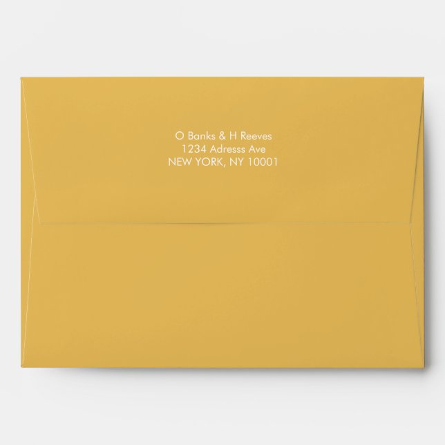 Simple custom address yellow color envelope (Back (Top Flap))