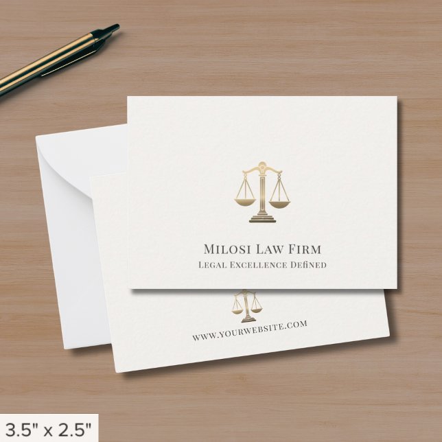 Simple Custom Attorney Lawyer Legal Note Card (Creator Uploaded)
