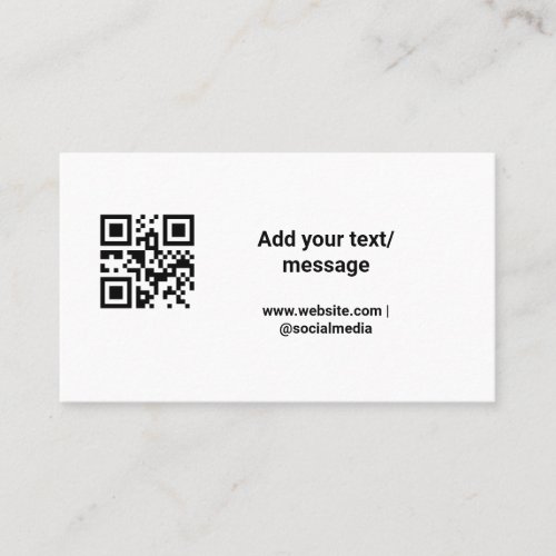simple custom barcode add your text website QR Cla Business Card