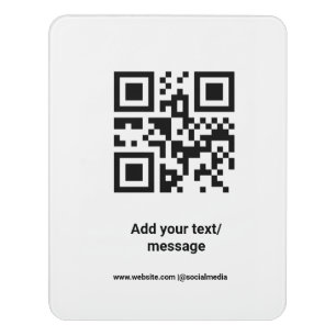 simple custom barcode add your text website QR Cla Door Sign