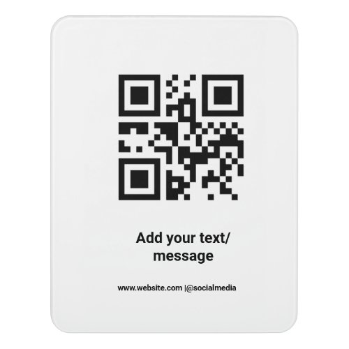 simple custom barcode add your text website QR Cla Door Sign