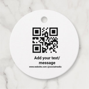 simple custom barcode add your text website QR Cla Favor Tags