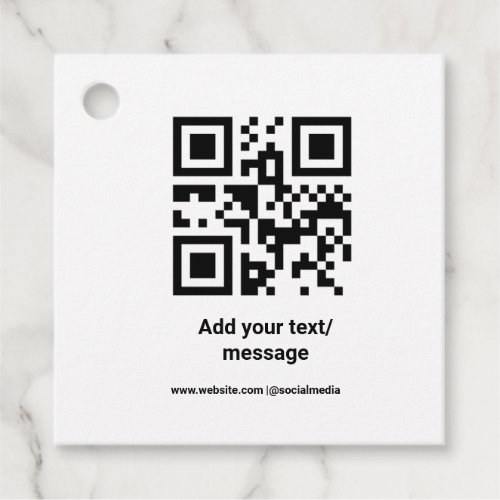 simple custom barcode add your text website QR Cla Favor Tags