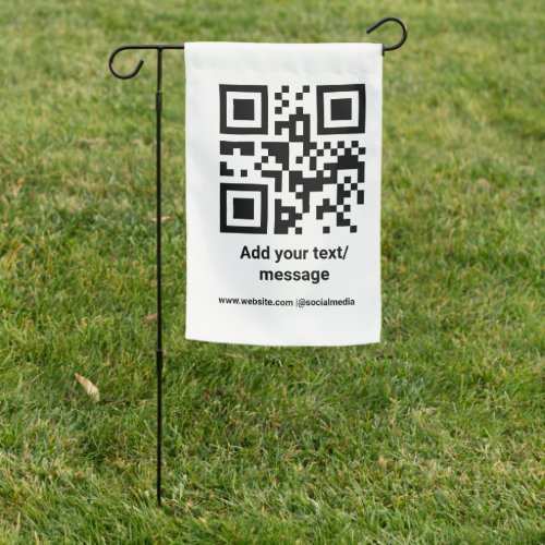 simple custom barcode add your text website QR Cla Garden Flag