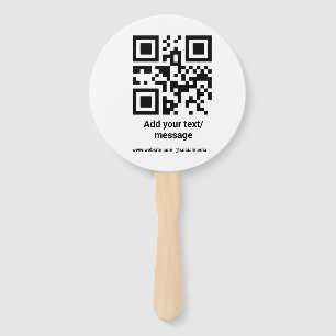 simple custom barcode add your text website QR Cla Hand Fan