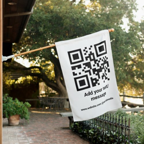 simple custom barcode add your text website QR Cla House Flag