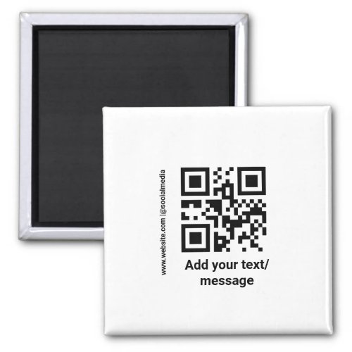 simple custom barcode add your text website QR Cla Magnet