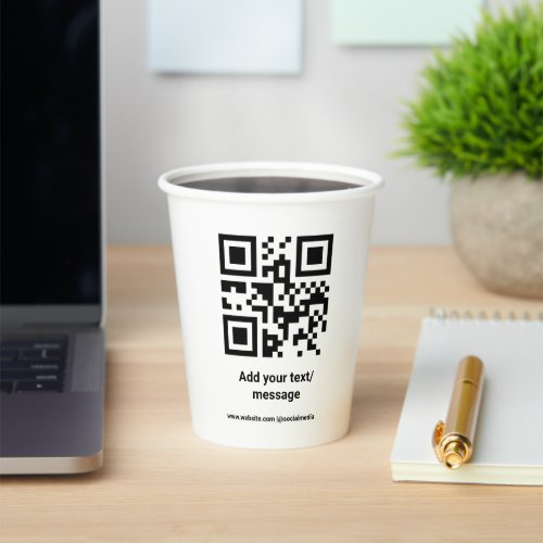 simple custom barcode add your text website QR Cla Paper Cups