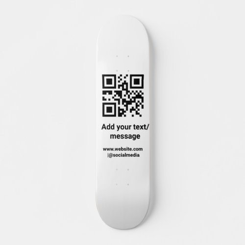 simple custom barcode add your text website QR Cla Skateboard