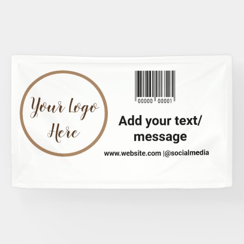 simple custom barcode add your text website QR  Sq Banner