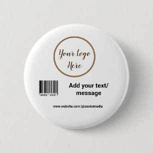 simple custom barcode add your text website QR Sq Button