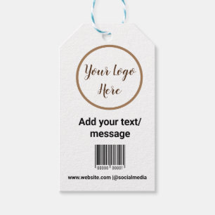 simple custom barcode add your text website QR Sq Gift Tags