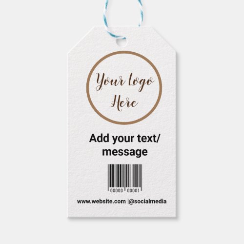 simple custom barcode add your text website QR  Sq Gift Tags