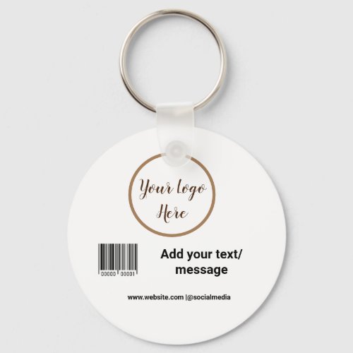 simple custom barcode add your text website QR  Sq Keychain