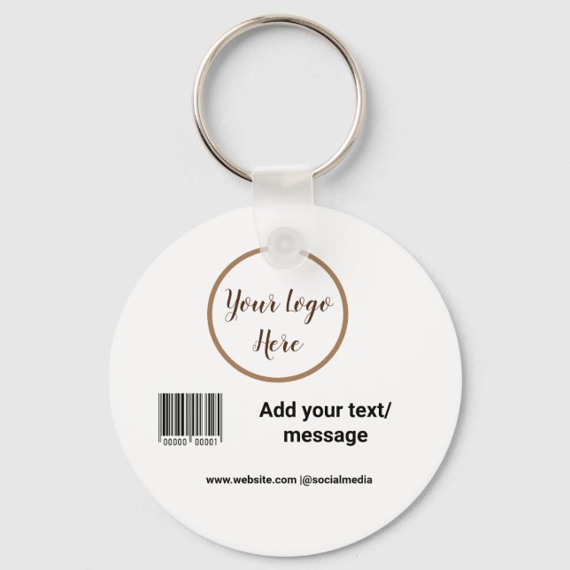 simple custom barcode add your text website QR  Sq Keychain (Front)