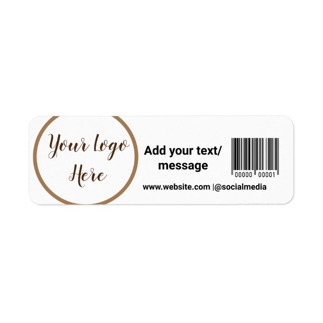 simple custom barcode add your text website QR  Sq Label (Front)