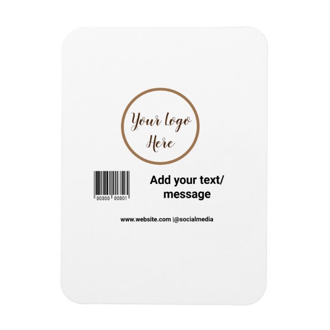 simple custom barcode add your text website QR  Sq Magnet (Vertical)