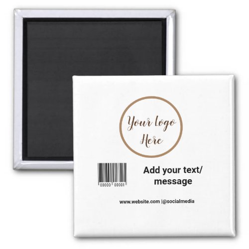 simple custom barcode add your text website QR  Sq Magnet