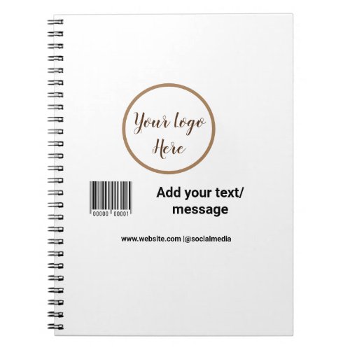 simple custom barcode add your text website QR  Sq Notebook