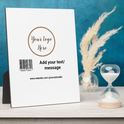 simple custom barcode add your text website QR  Sq Plaque