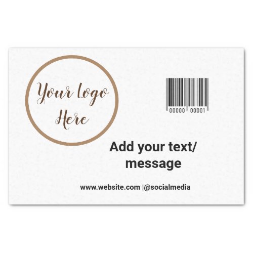 simple custom barcode add your text website QR  Sq Tissue Paper