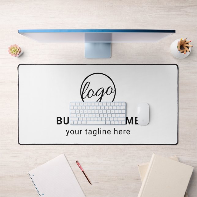 Simple Custom Black and White Logo Business Desk Mat (Office 1)