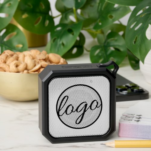 Simple Custom Black and White Logo Business Modern Bluetooth Speaker