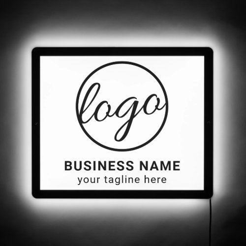 Simple Custom Black and White Logo Office Business LED Sign