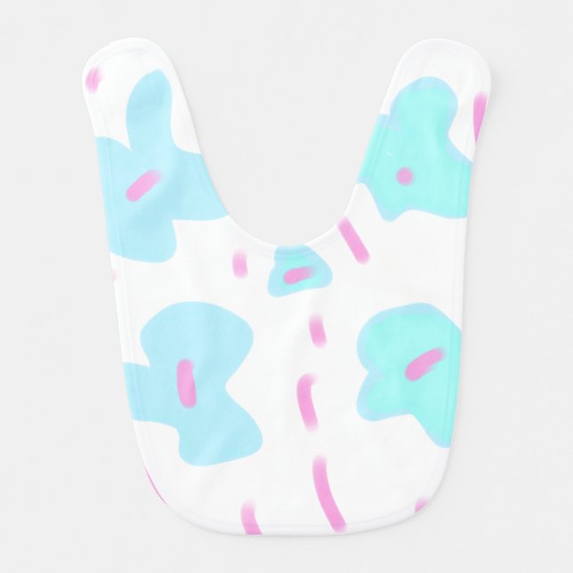 simple custom BLACK mandala monogram add your name Baby Bib (Front)