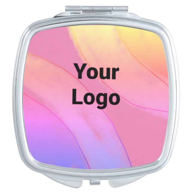 simple custom BLACK mandala monogram add your name Compact Mirror (Front)