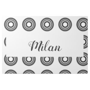 simple custom BLACK mandala monogram add your name Gallery Wrap