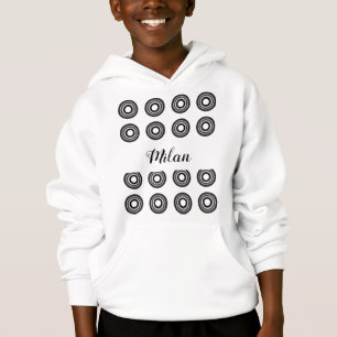 simple custom BLACK mandala monogram add your name Hoodie