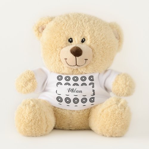 simple custom BLACK mandala monogram add your name Teddy Bear