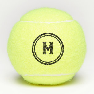 Simple Custom Black Monogram Tennis Balls