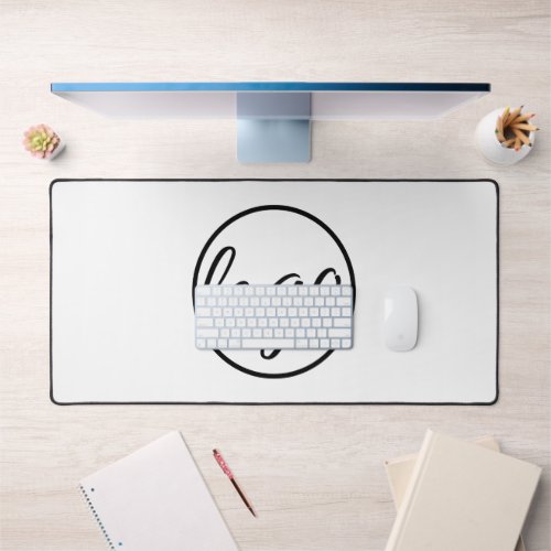 Simple Custom Black White Logo Business Modern Desk Mat