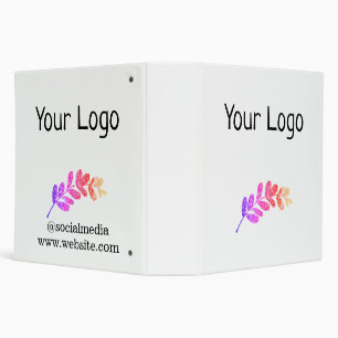 simple custom blue purple black leaves add logo t 3 ring binder