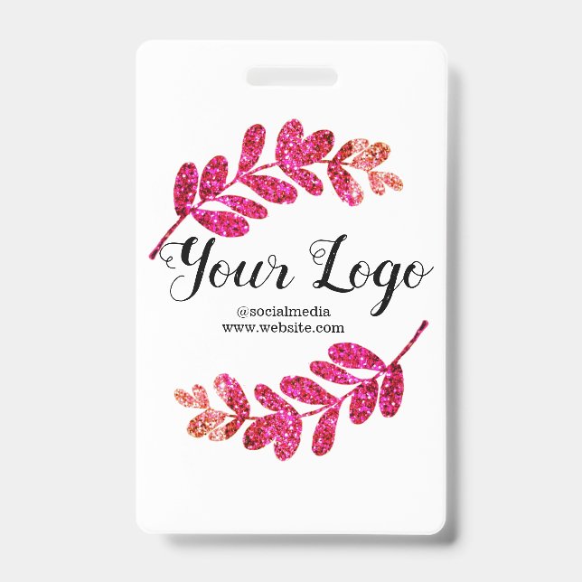 simple custom blue purple black leaves add logo  t badge (Front)