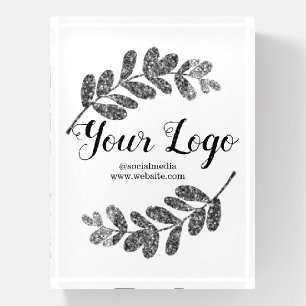 simple custom blue purple black leaves add logo t paperweight