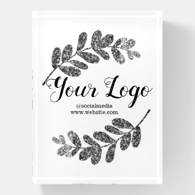 simple custom blue purple black leaves add logo  t paperweight (Vertical)