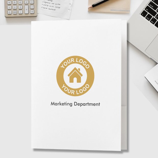 Simple Custom Business Logo And Text Pocket Folder (Creator Uploaded)