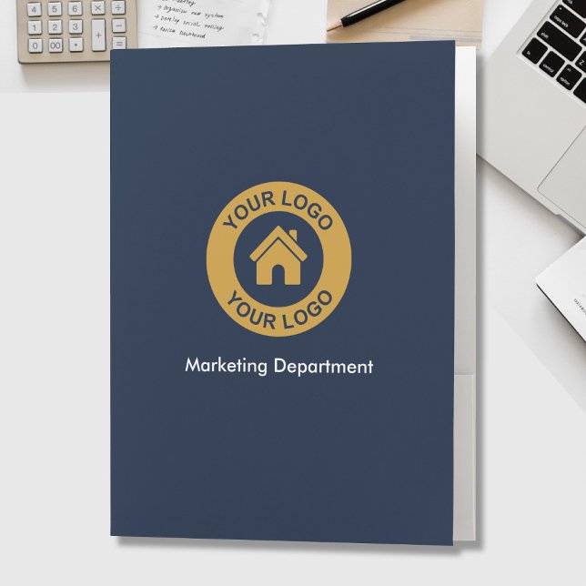 Simple Custom Business Logo And Text Pocket Folder (Creator Uploaded)