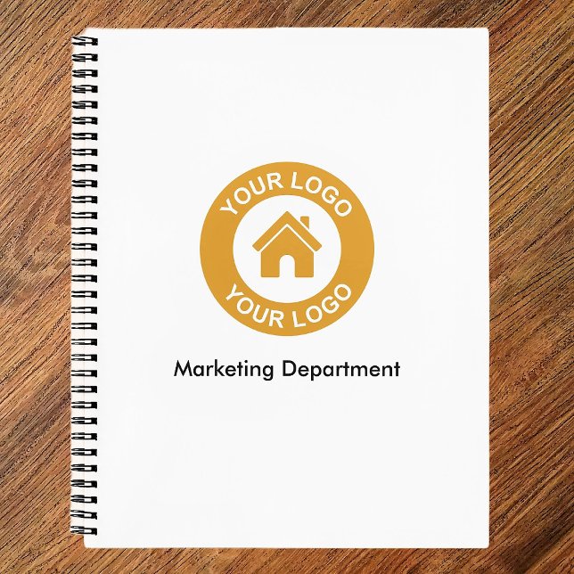 Simple Custom Business Logo And Text White Notebook (Creator Uploaded)