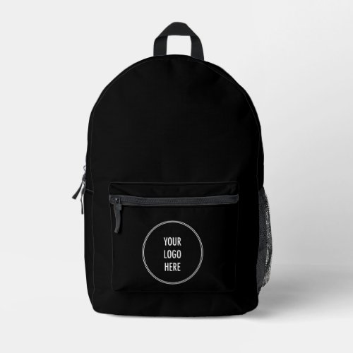 Simple Custom Business Logo Black Printed Backpack