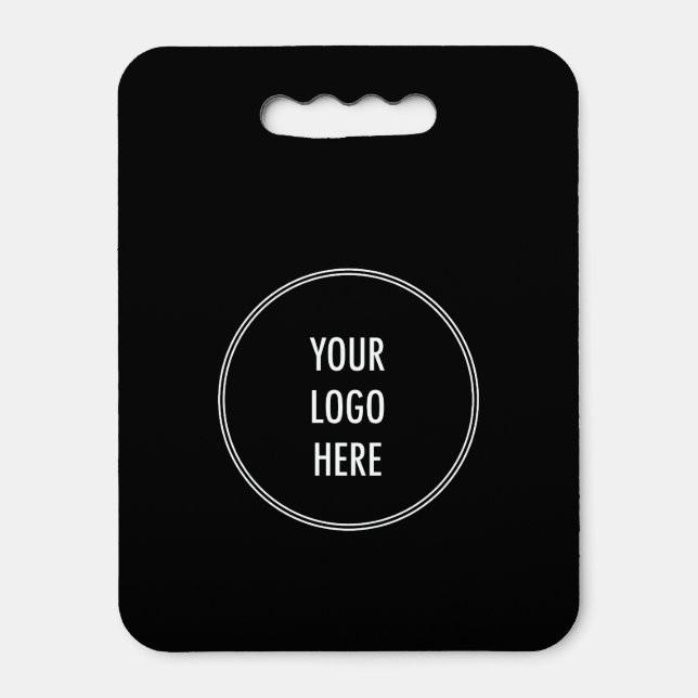 Simple Custom Business Logo Black Seat Cushion (Front Vertical)