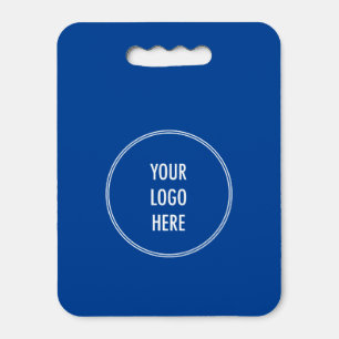 Simple Custom Business Logo Blue Seat Cushion