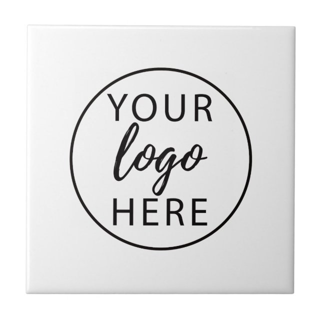 Simple Custom Business Logo Ceramic Tile (Front)