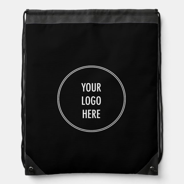 Simple Custom Business Logo Drawstring Bag (Front)