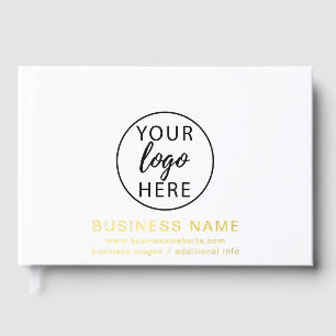 Simple Custom Business Logo Foil Guest Book