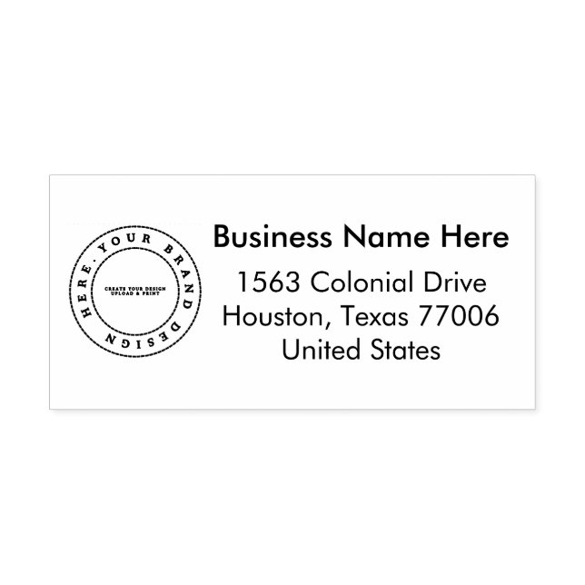Simple Custom Business Logo | Name & Address  Self-inking Stamp (Design)